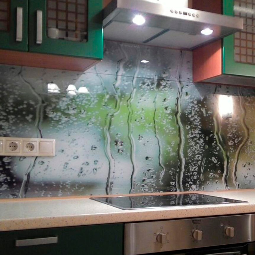 Кухонный 3Д-фартук «Дождь»